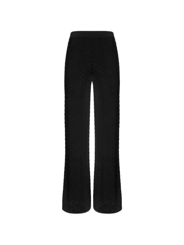 Missoni Straight-leg Stretch Chevron Cotton Trousers in Black