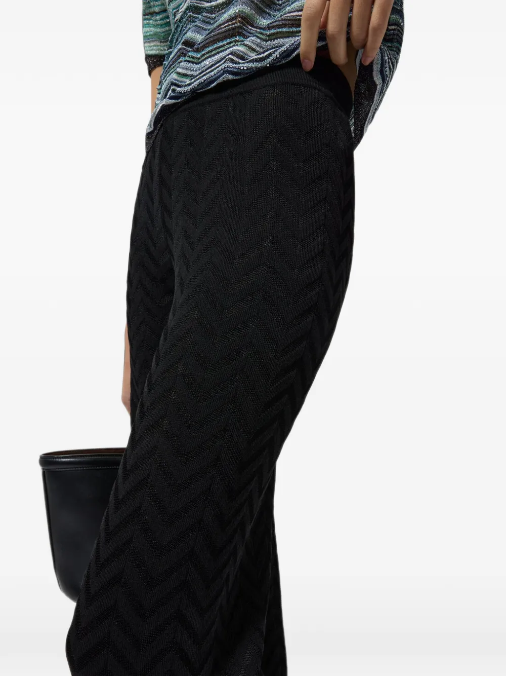 Missoni Broek met chevron-streep Zwart