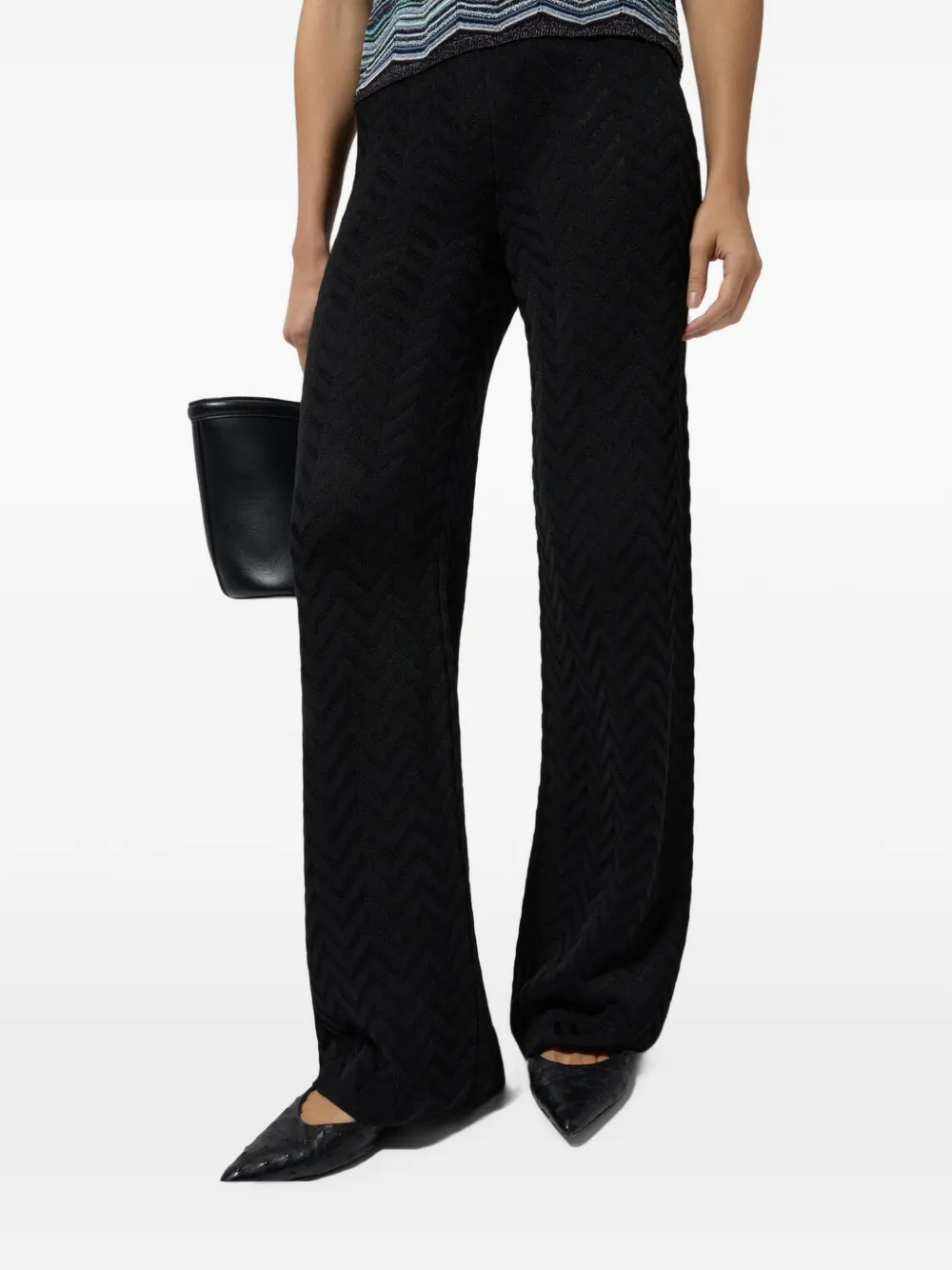 Missoni Broek met chevron-streep Zwart