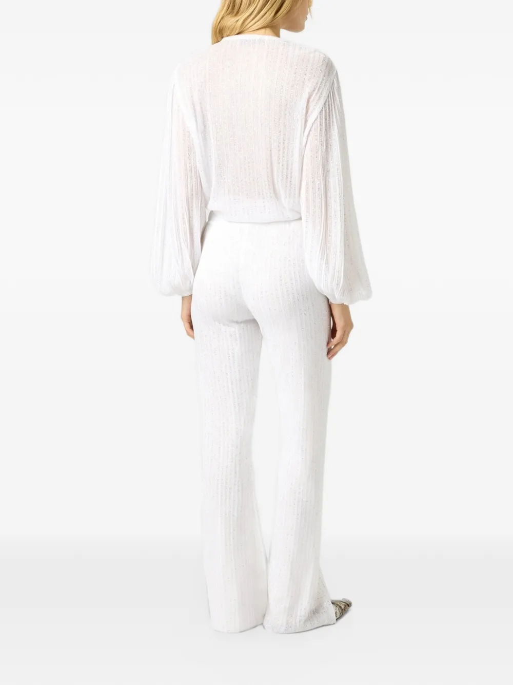 Missoni Flared broek met pailletten Wit