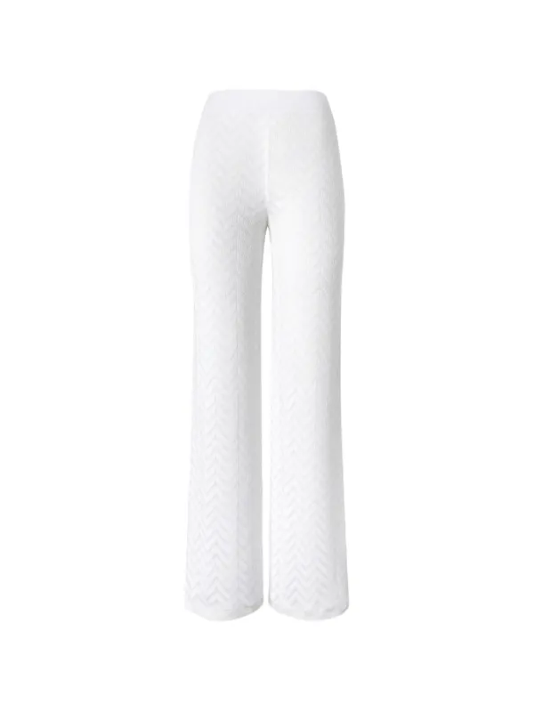 Missoni Straight-leg Stretch Chevron Cotton Trousers in White