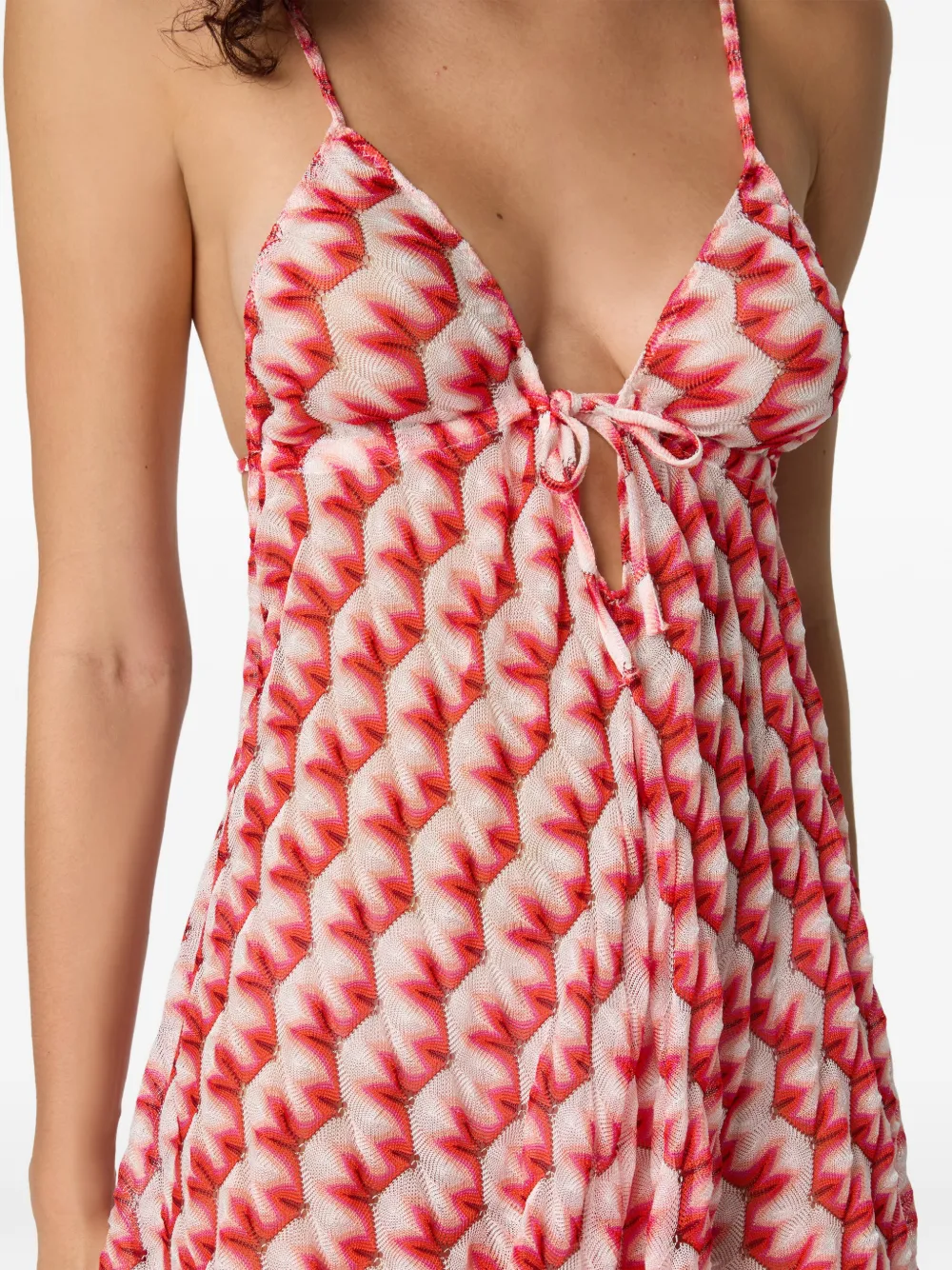 tie-front graphic beach jumpsuit