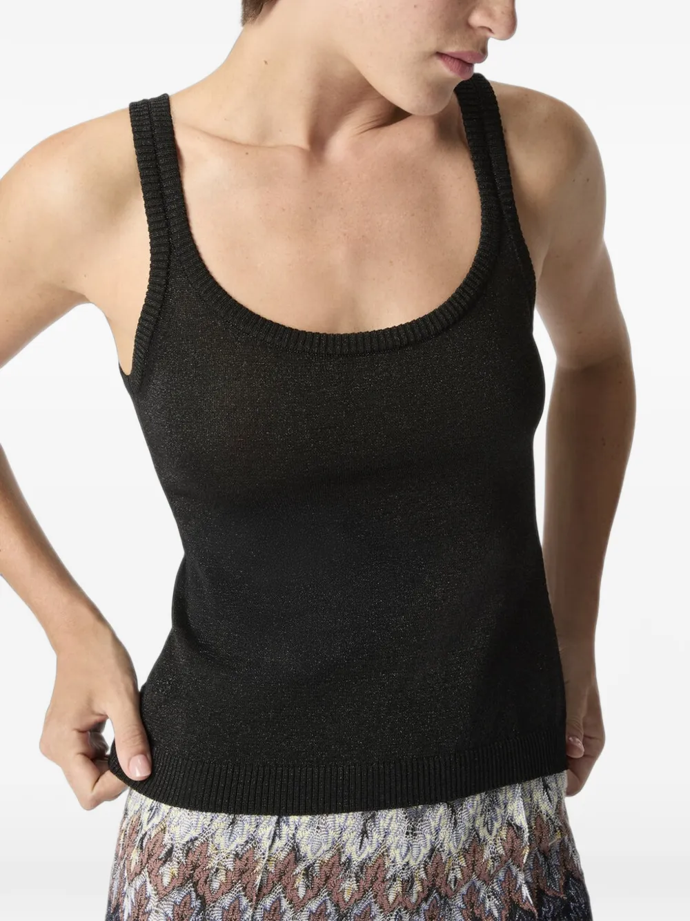 Missoni Tanktop met vierkante hals Zwart