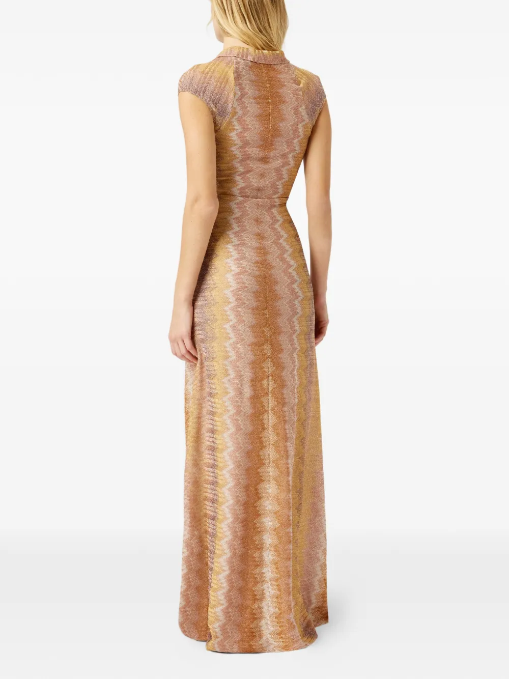 Missoni Gedraaide jurk met zigzag-patroon Beige