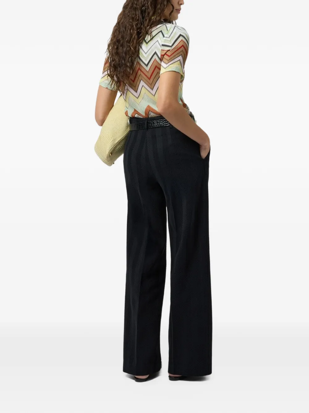 Missoni Broek met visgraatpatroon Zwart