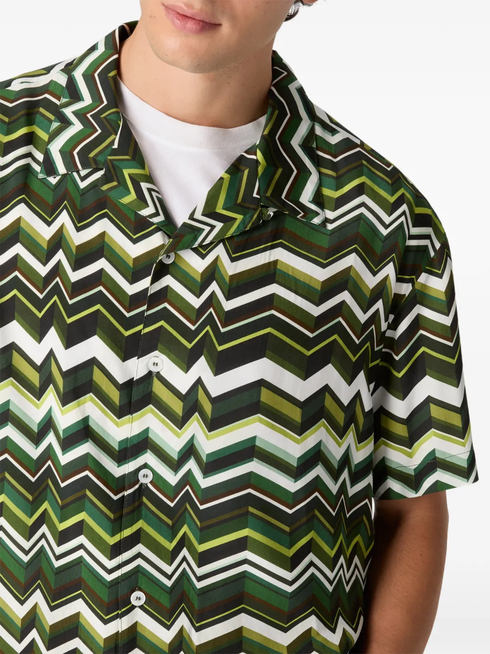 Missoni Overhemd met zigzag-patroon Groen