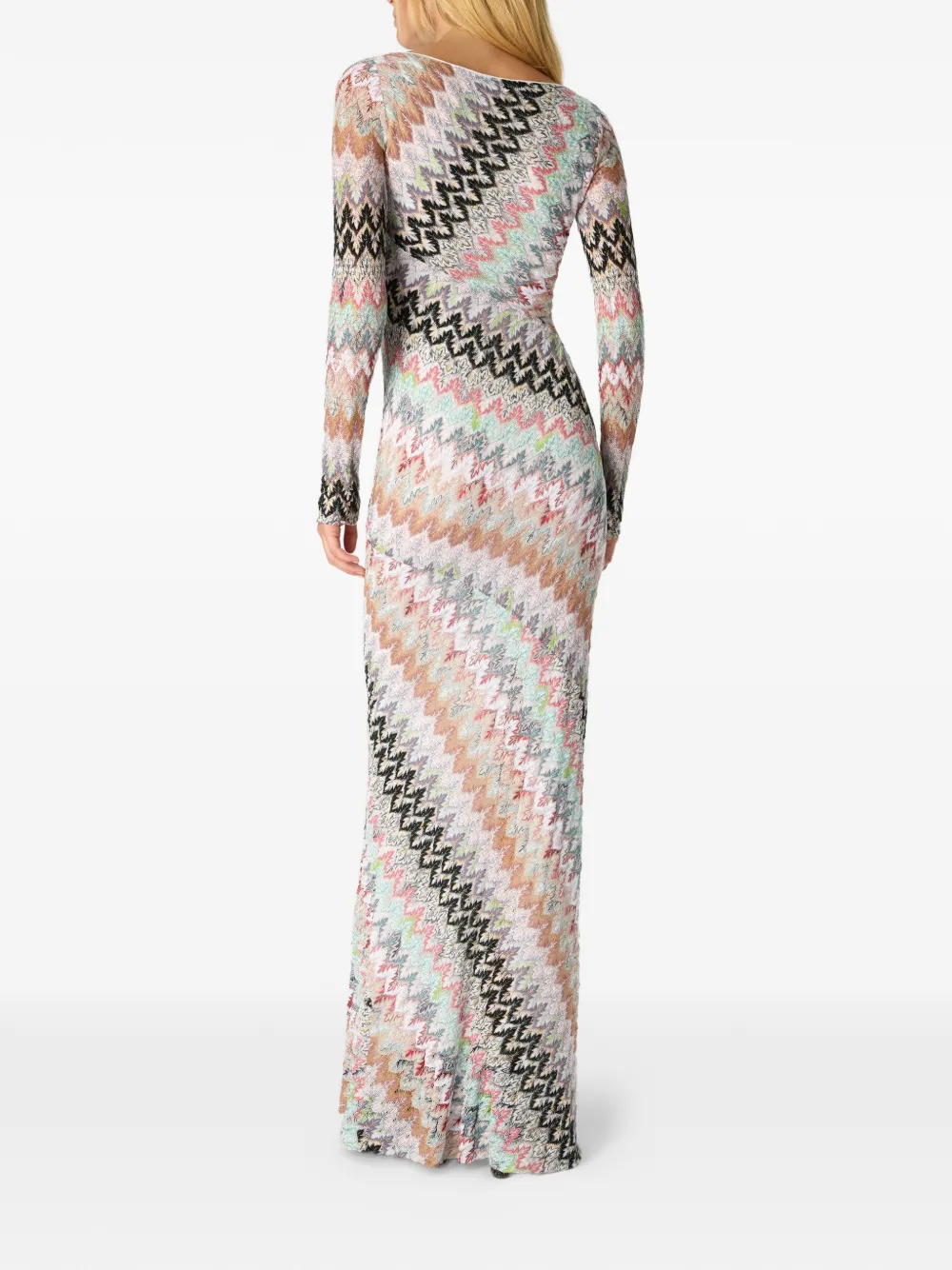 zigzag-pattern maxi dress