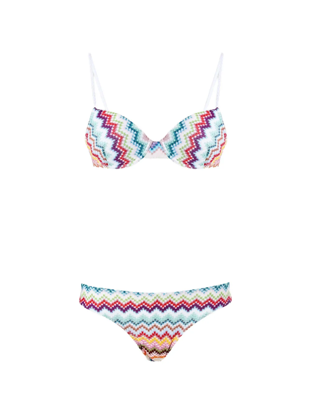 Missoni zig-zag-pattern bikini set - Bianco
