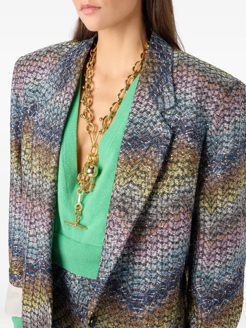 Missoni Blazer met enkele rij knopen Blauw