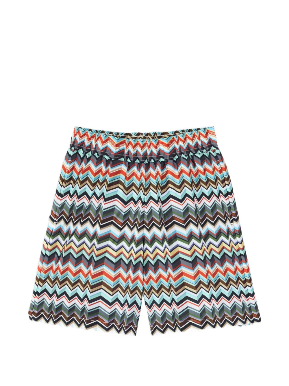 Missoni Kids zigzag-print swim shorts - Blu