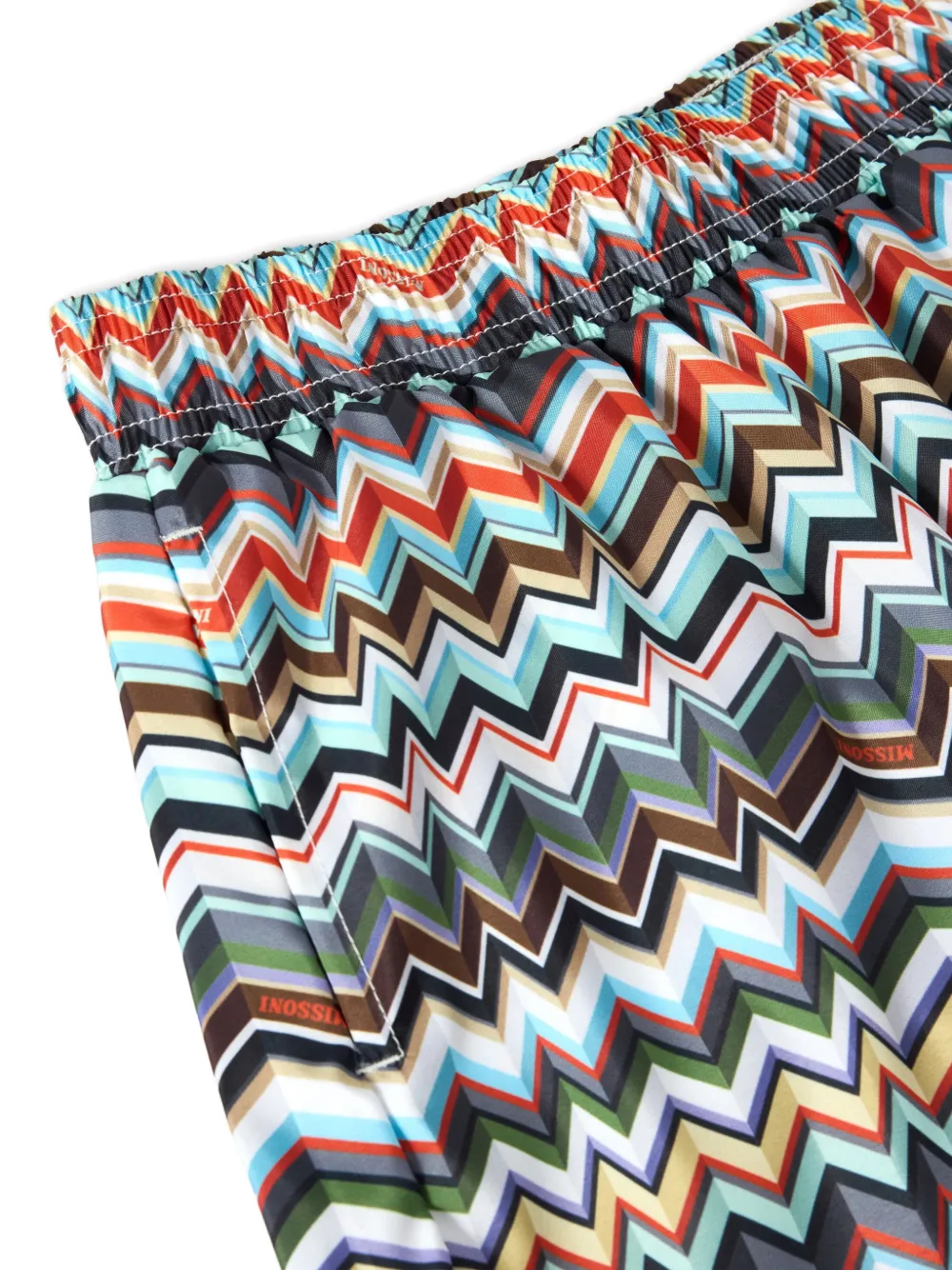 Missoni Kids Zwembroek met zigzag-print Blauw