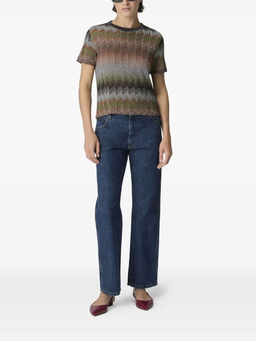  Missoni Snake-pattern Short-sleeve T-shirt - Brown 