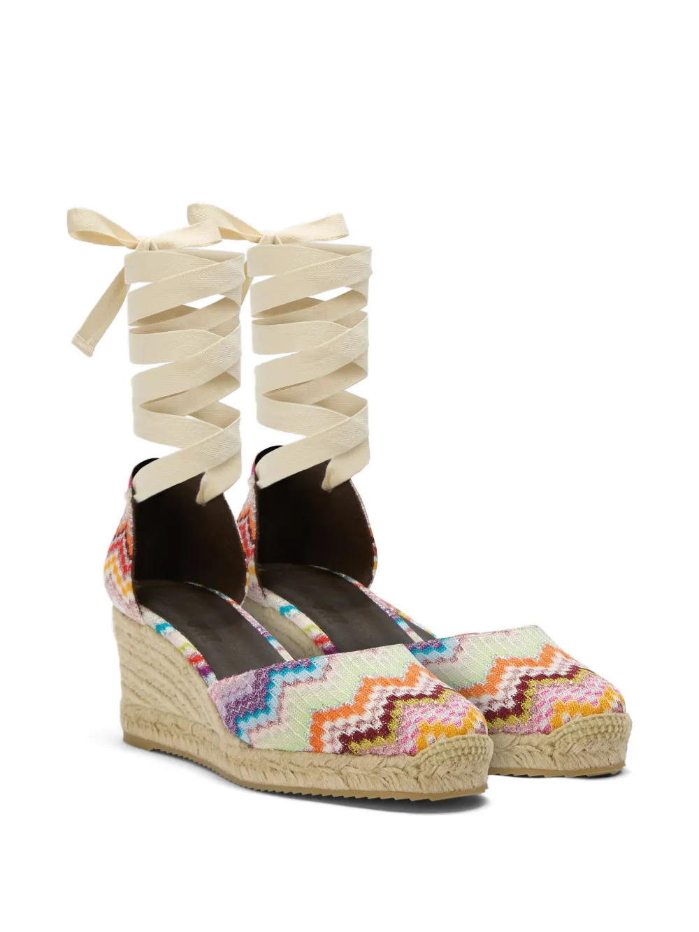 Missoni zigzag lace-up espadrilles Groen