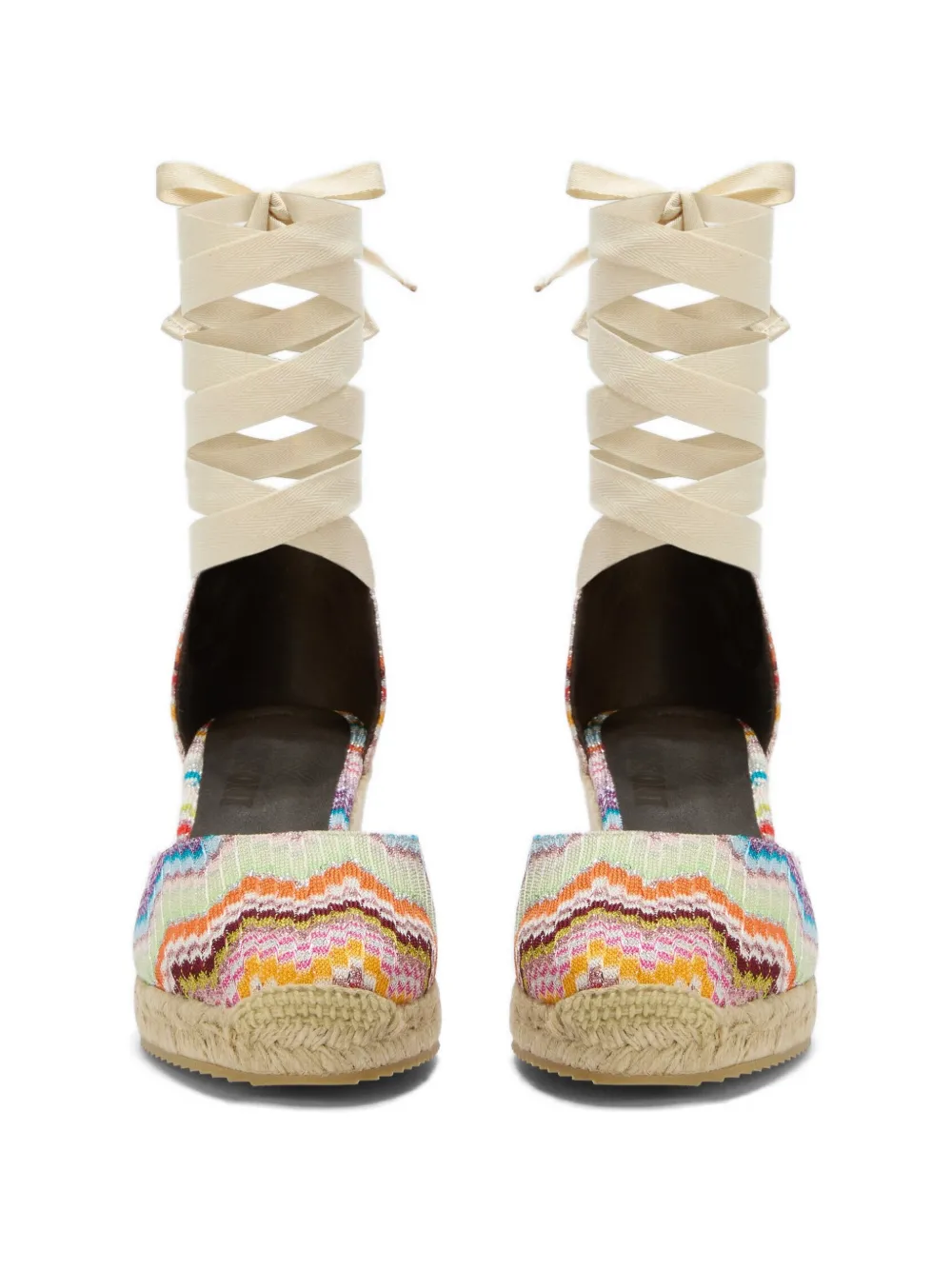 Missoni zigzag lace-up espadrilles Groen