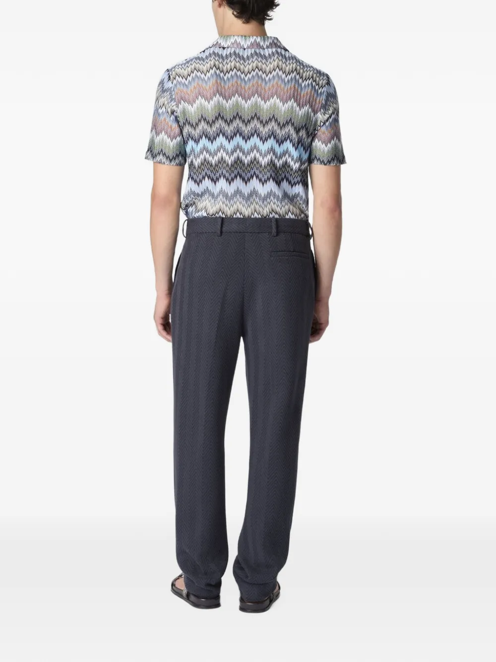 Missoni Broek met zigzagpatroon Blauw