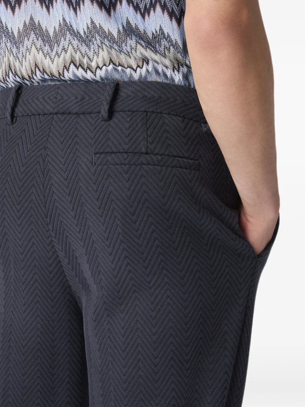 Missoni Broek met zigzagpatroon Blauw