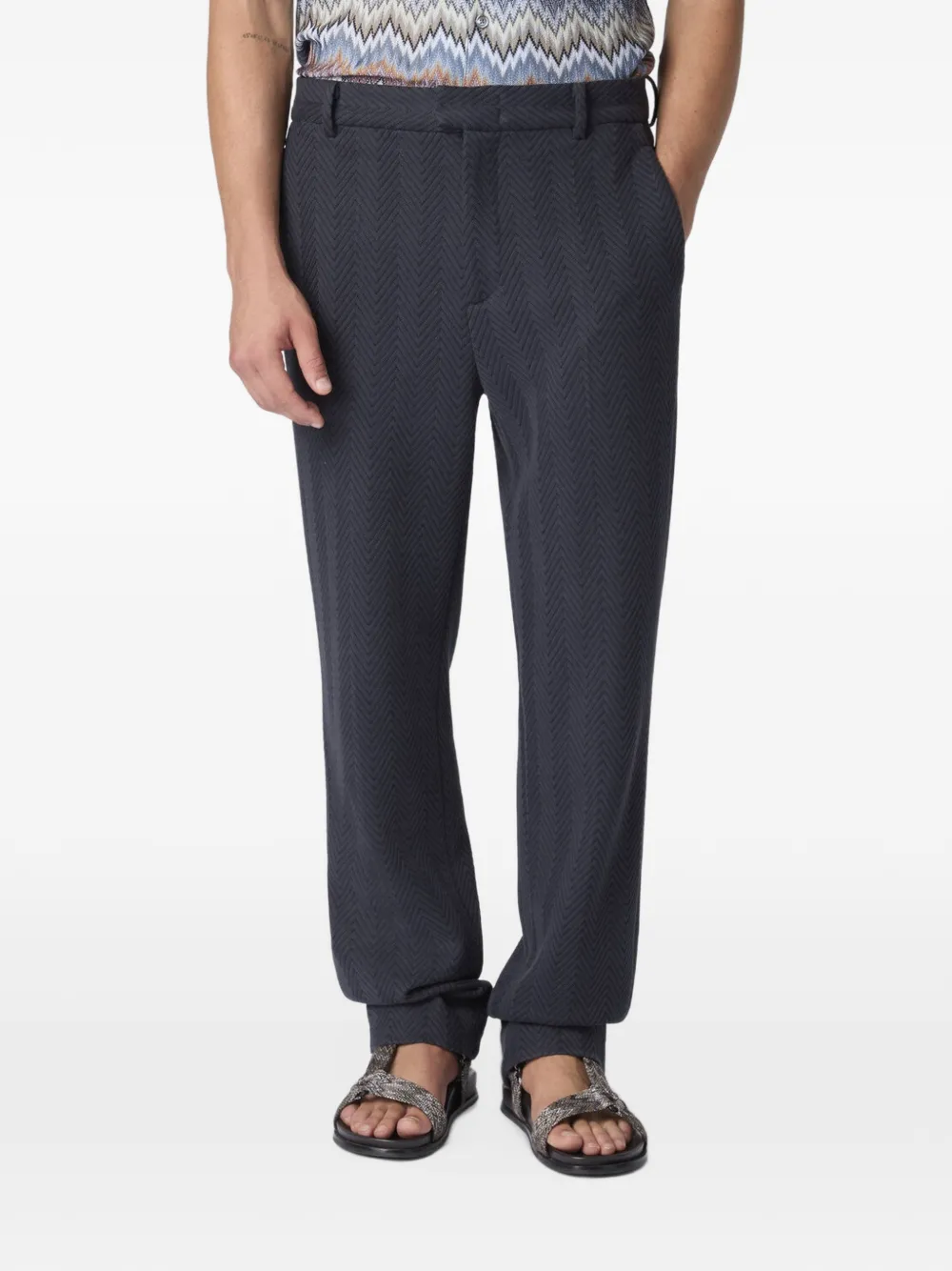 Missoni Broek met zigzagpatroon Blauw