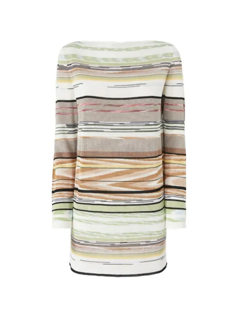 Missoni striped-pattern long-sleeved mini dress