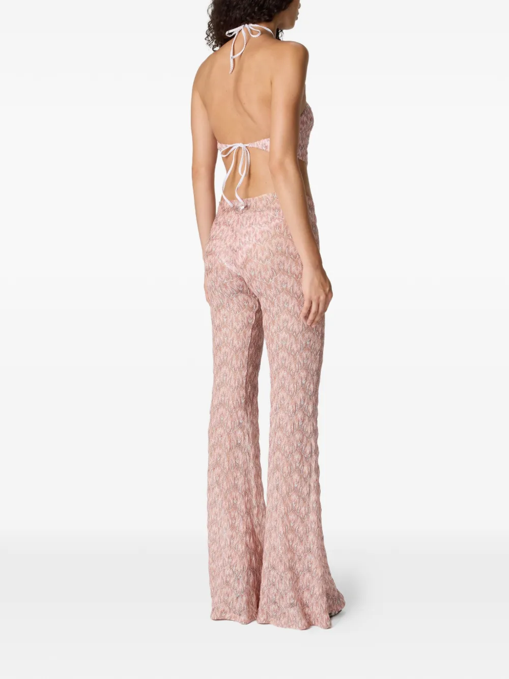  Missoni Foliage Pattern Flared Trousers - Pink 