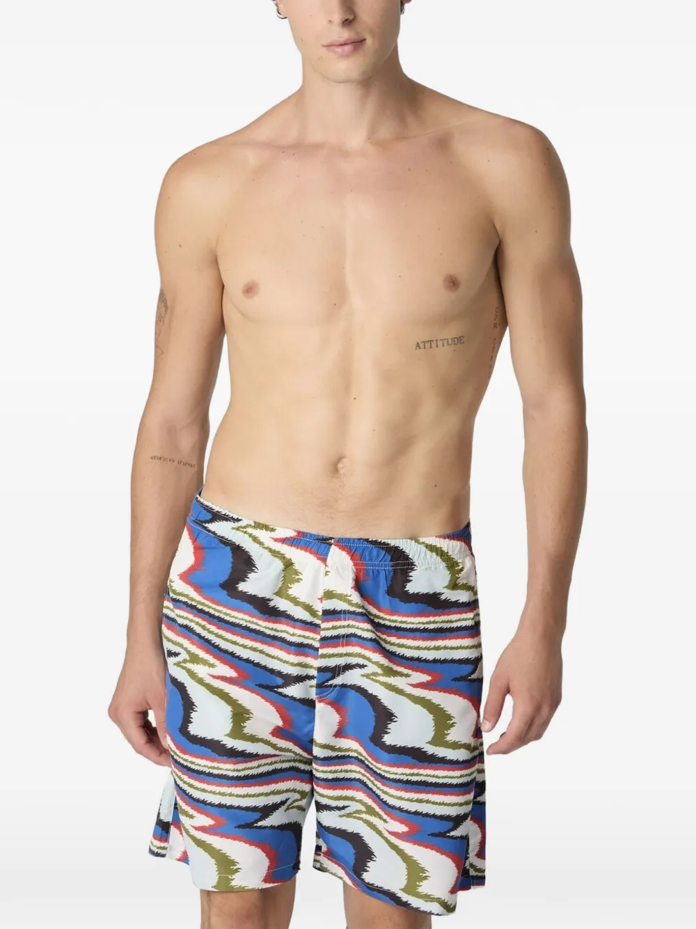 Missoni Zwembroek met zigzag-print Wit