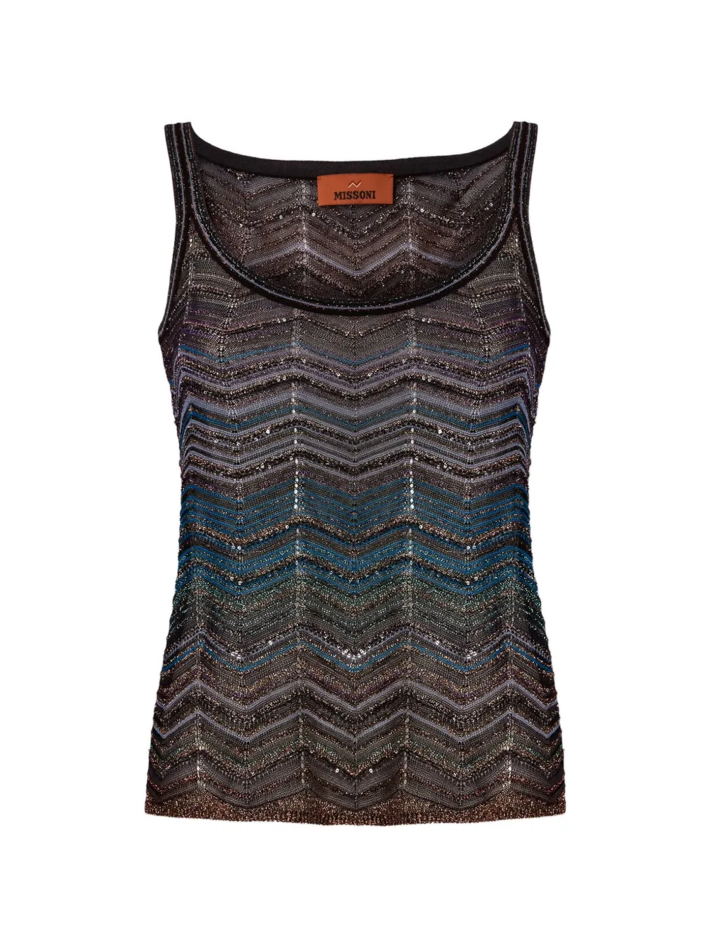 Missoni chevron-pattern sequin-detail top - Verde