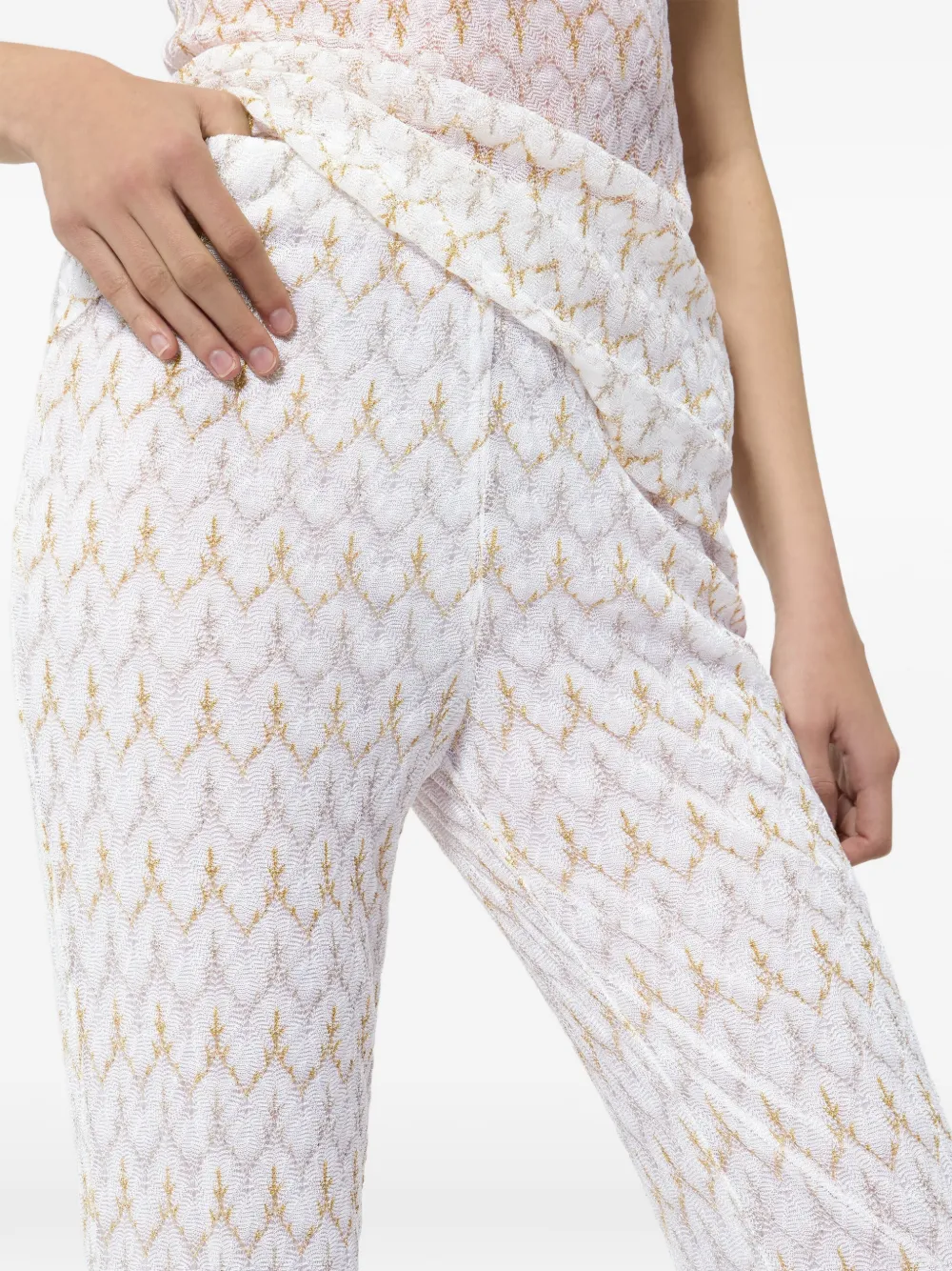 Missoni Flared broek met zigzag-patroon Wit