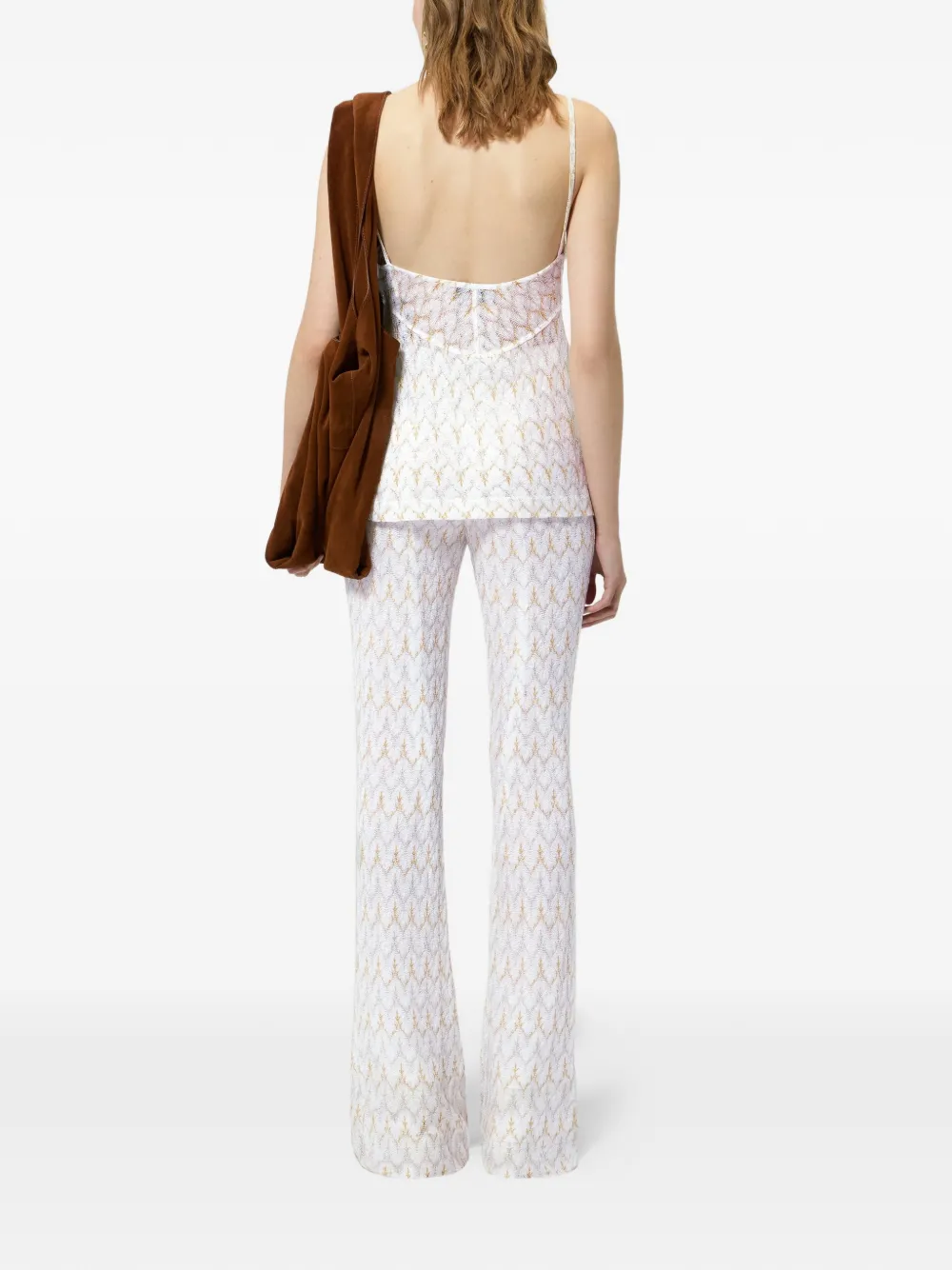 Missoni Flared broek met zigzag-patroon Wit
