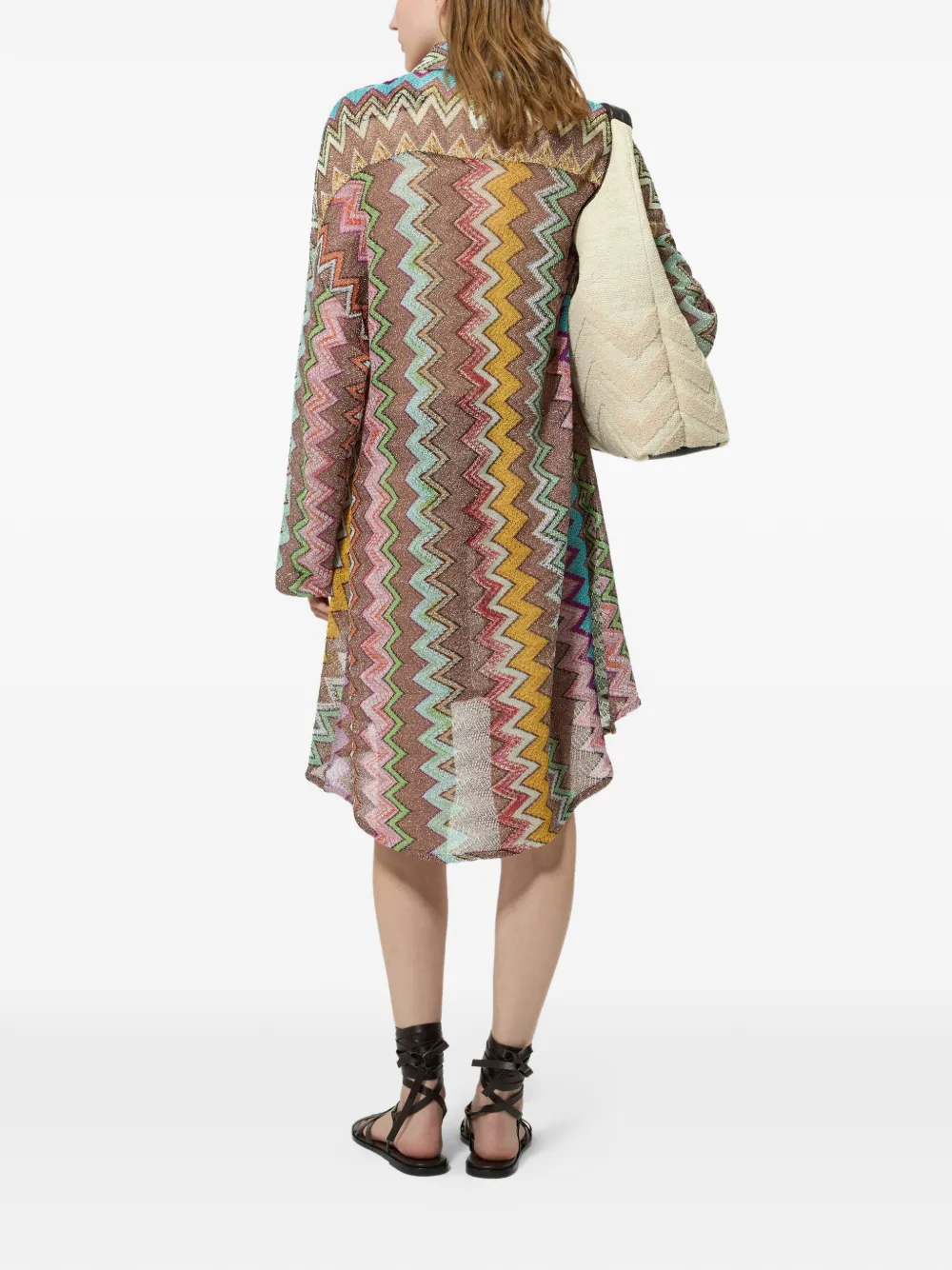 Missoni Blouse van lamé viscose met zigzag-patroon Beige