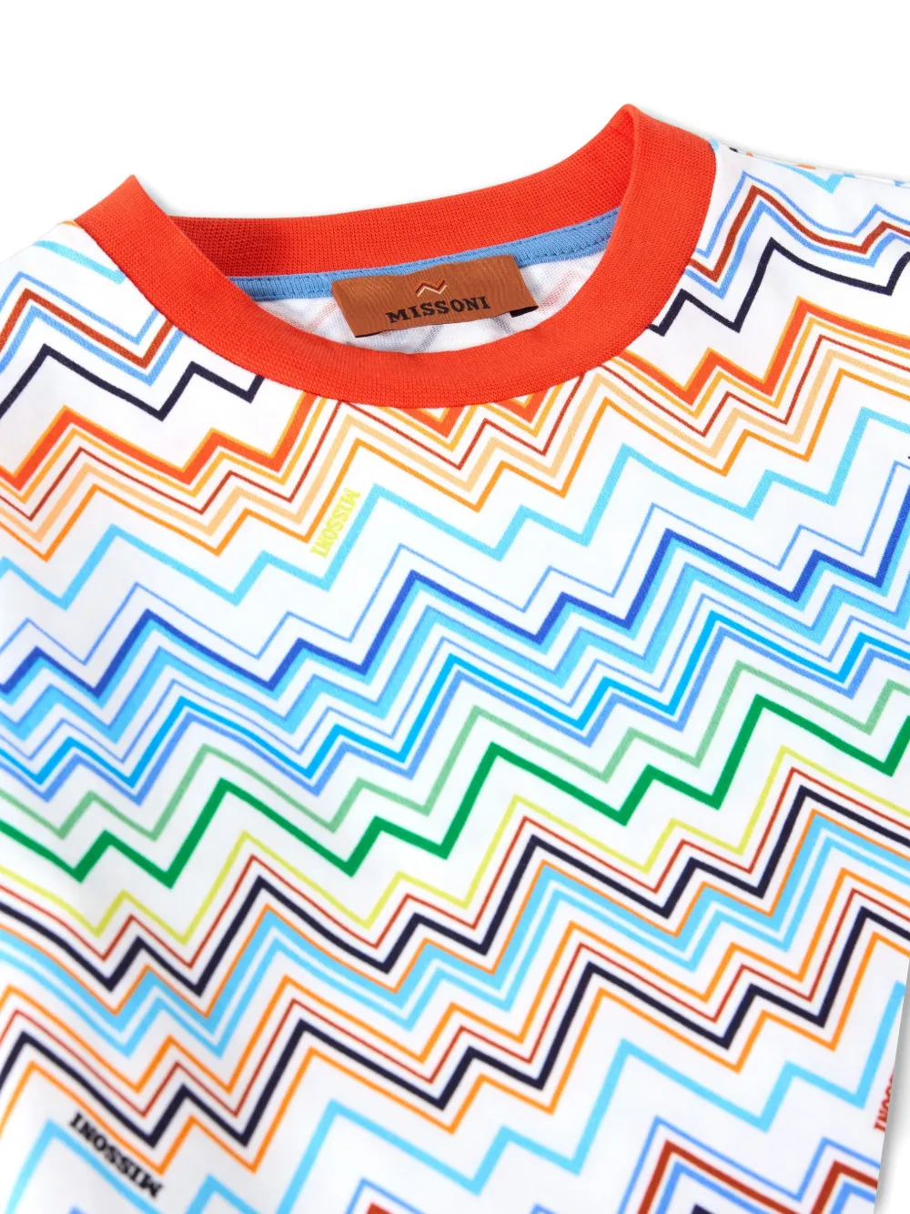 Missoni Kids T-shirt met zigzagprint Blauw