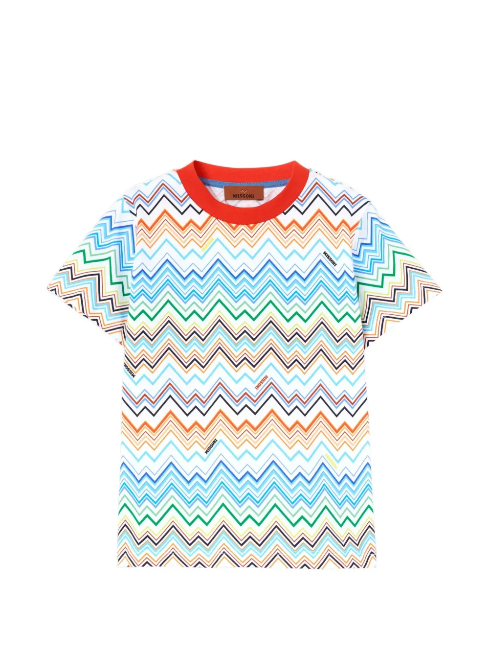 Missoni Kids zigzag-print T-shirt - Blu