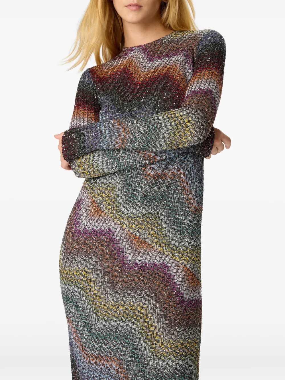 Missoni Maxi-jurk met zigzag patroon Grijs