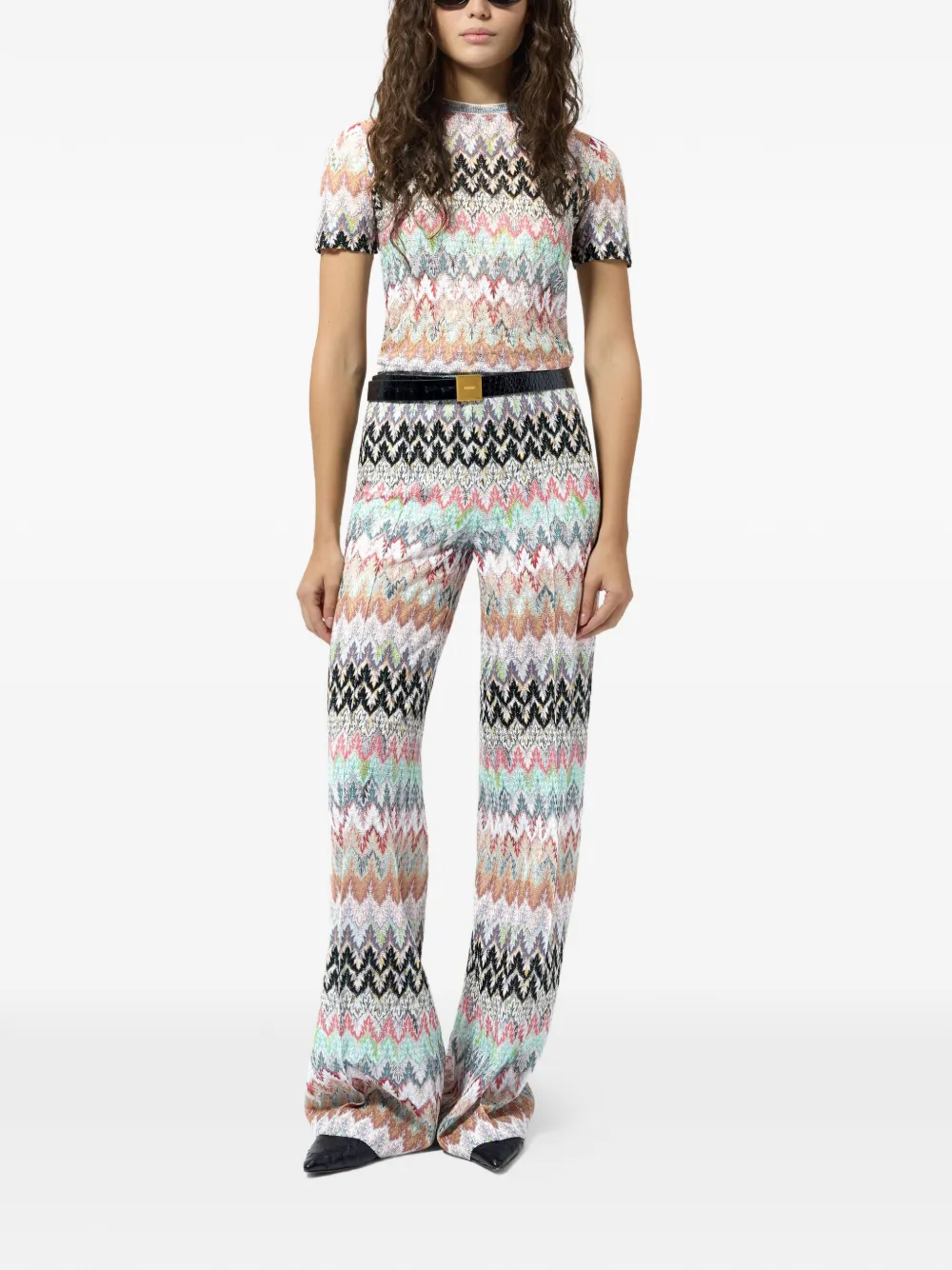  Missoni Zig-zag Short-sleeve Knitwear - Neutrals 
