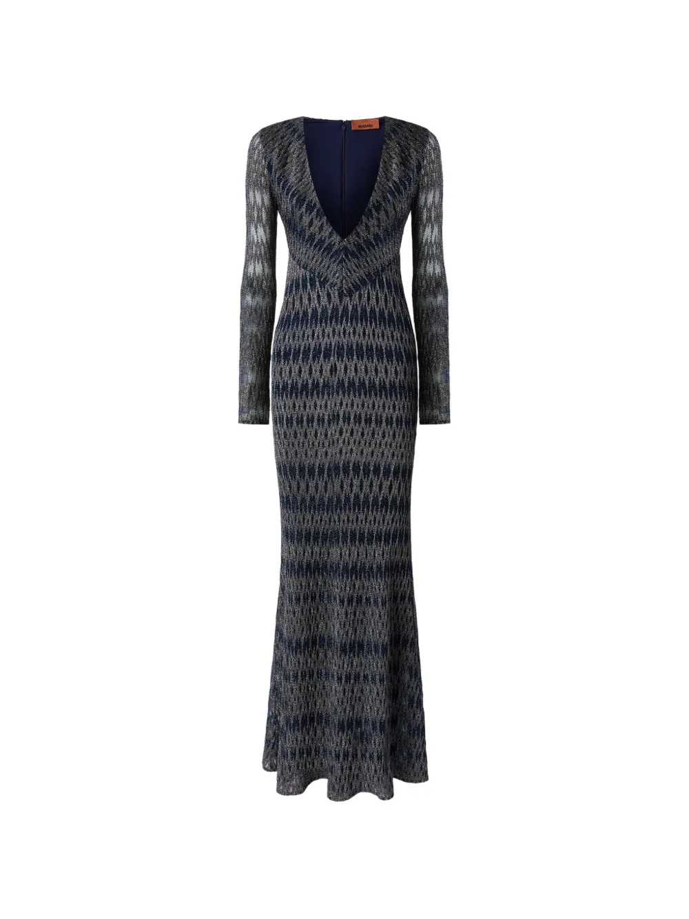 Missoni long-sleeve V-neck dress - Blu