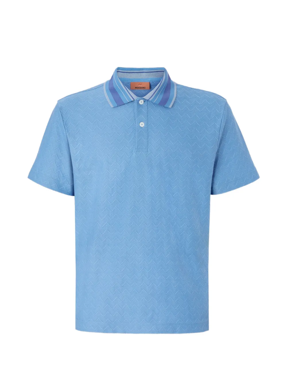 Missoni patterned collar polo shirt - Blu