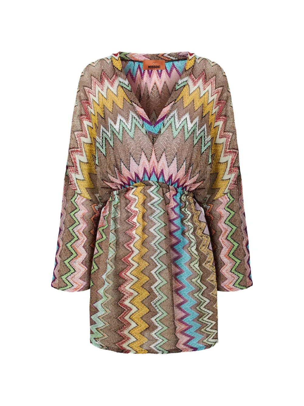 Missoni V-neck zig-zag beach cover-up - Toni neutri