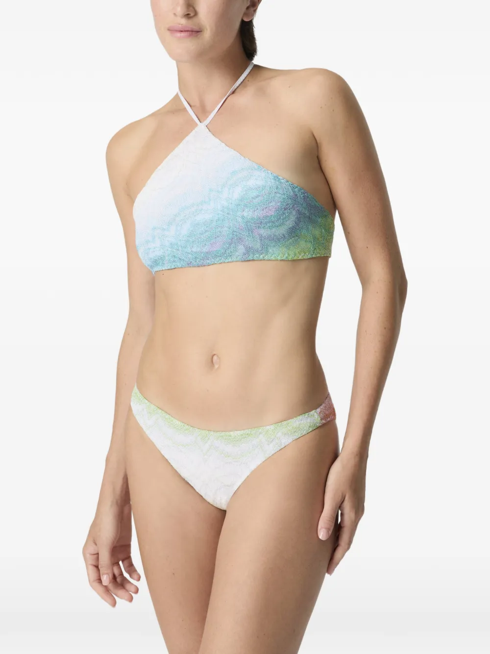 Missoni Bikini lamé viscose top met halternek Wit