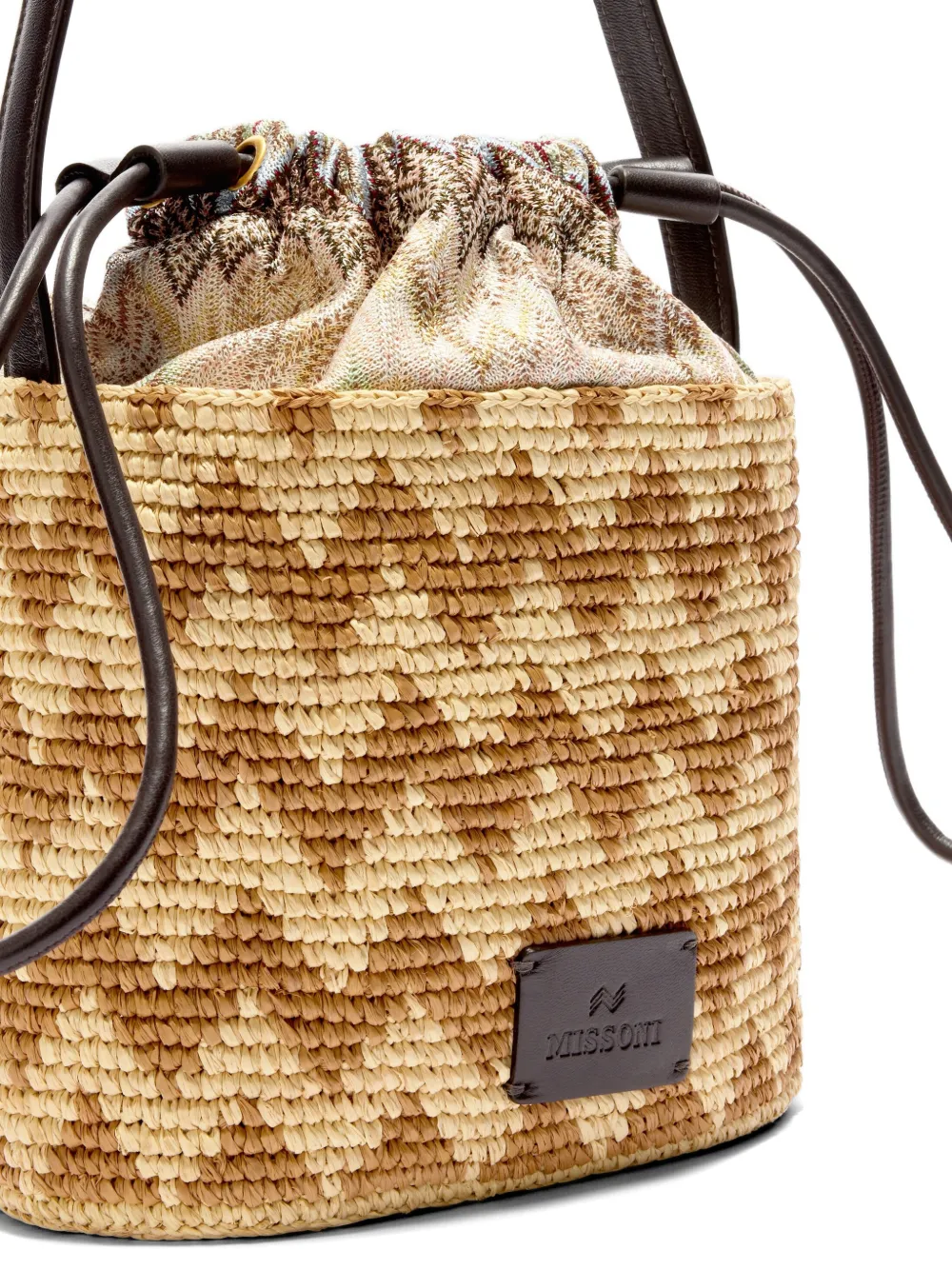 Missoni Zigzag-woven Bucket Bag in Neutrals, view 4
