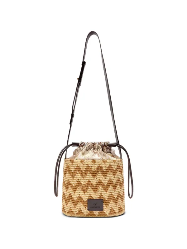 Missoni Zigzag-woven Bucket Bag in Neutrals