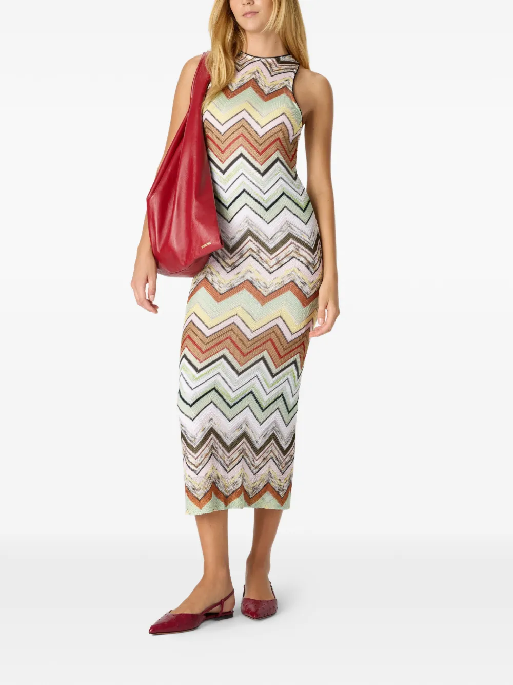  Missoni Zigzag-pattern Midi Dress - Neutrals 
