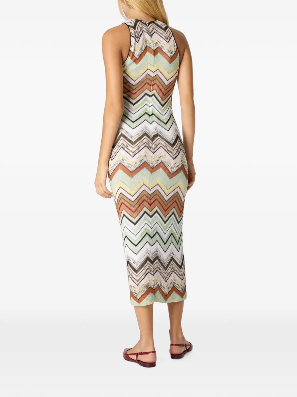 Missoni Midi-jurk met chevron-patroon Beige