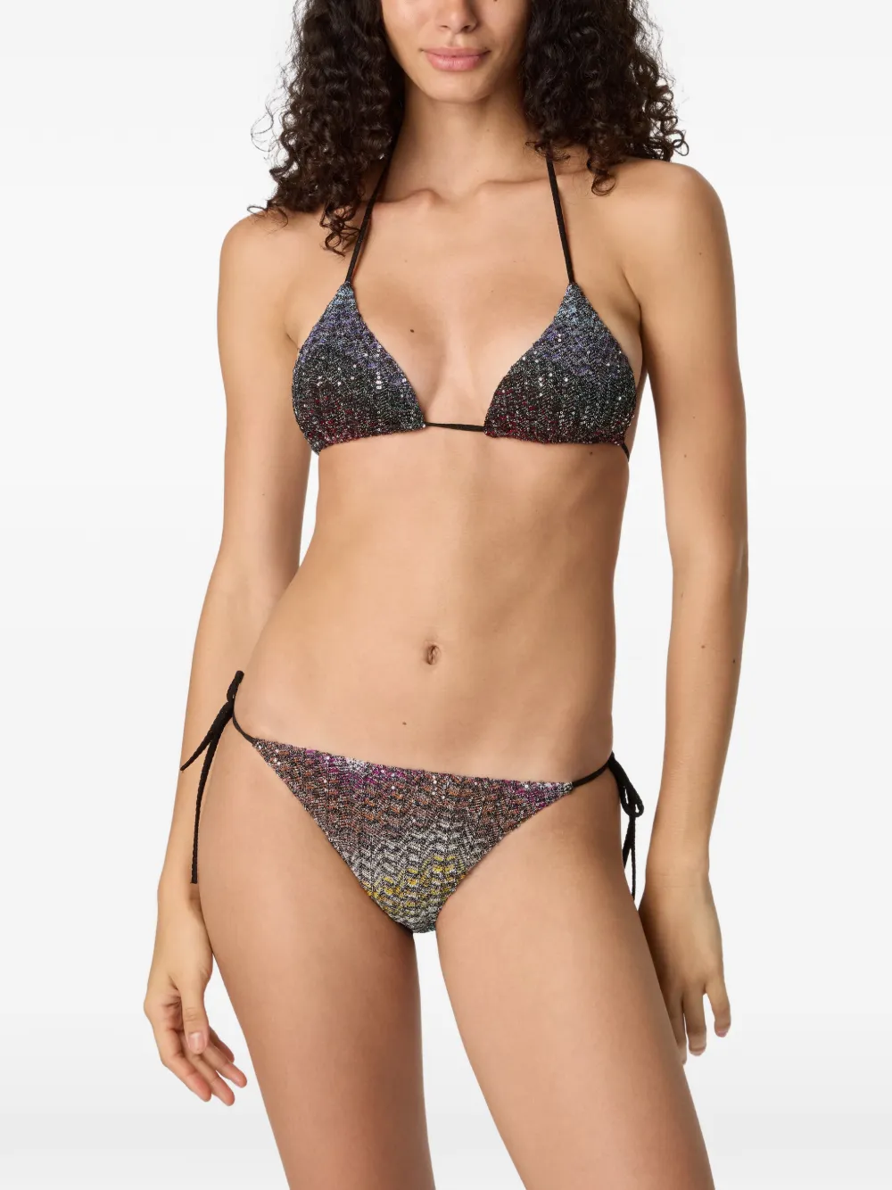  Missoni Tie-fastening Bikini Set - Black 
