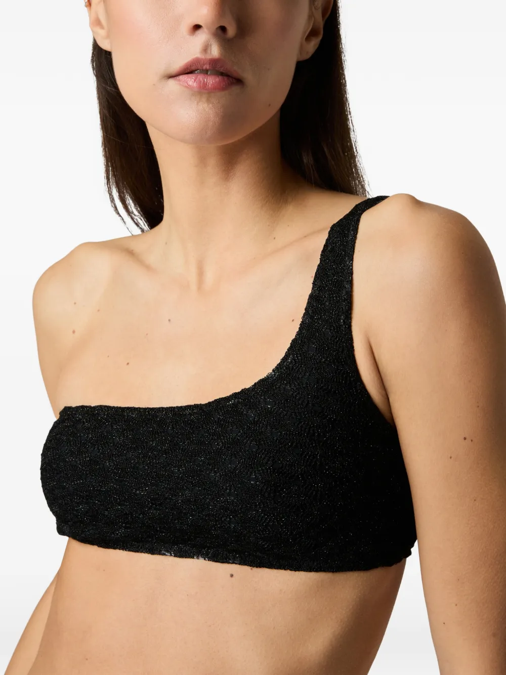 Missoni Asymmetrische bikini van lamé viscose met raschel vakmanschap Zwart