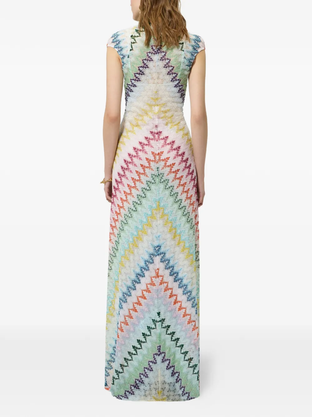 Missoni Lange jurk met zigzag-patroon Beige