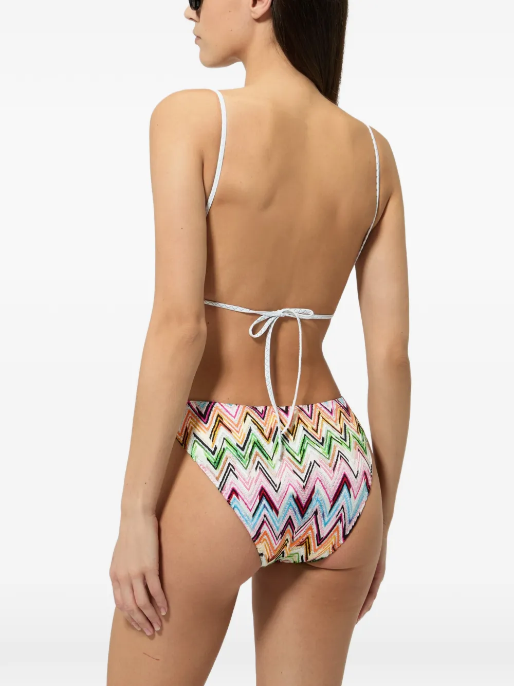 Missoni Badpak van stretch viscose met kant en zigzag-patroon Beige