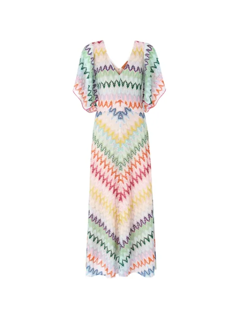 Missoni maxi V-neck chevron-pattern dress