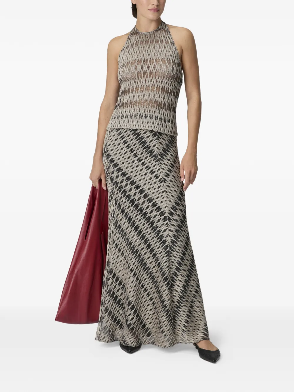  Missoni 3d Diamond-pattern Maxi Skirt - Neutrals 