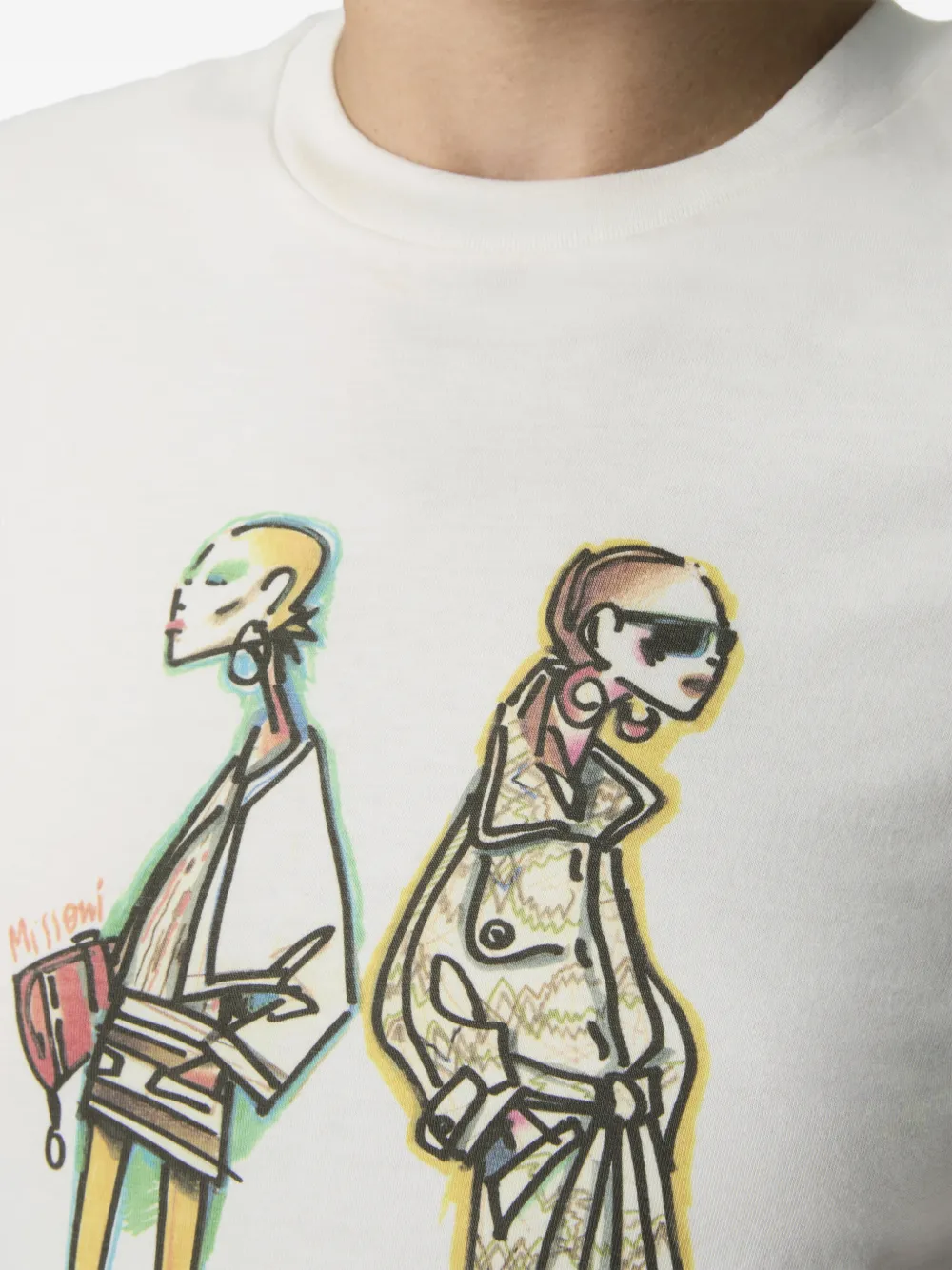 Missoni T-shirt met grafische print Wit