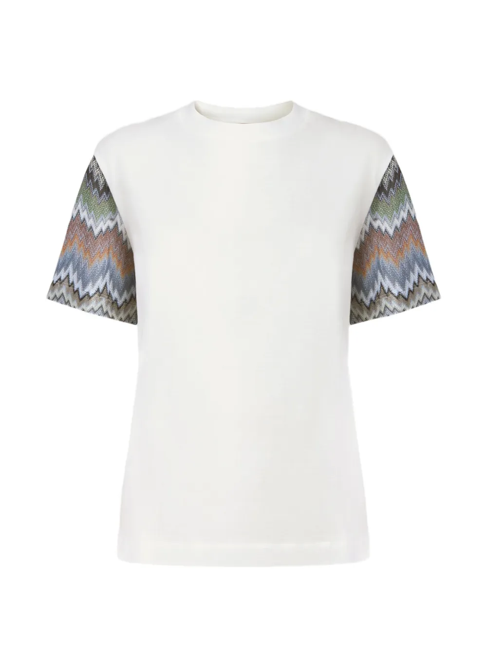 Missoni zigzag-sleeve crew-neck T-shirt - Bianco