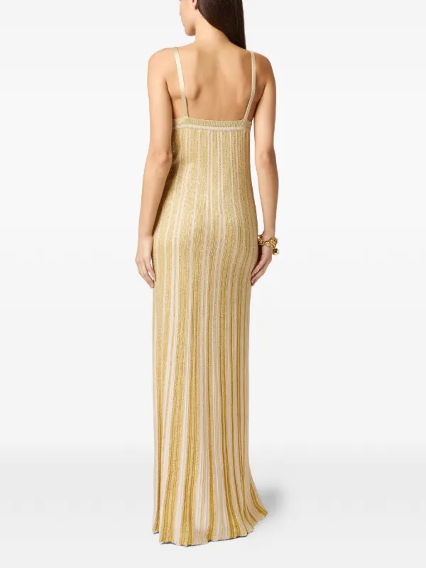 Missoni V-neck Ribbed Maxi Dress | Gold | FARFETCH GE