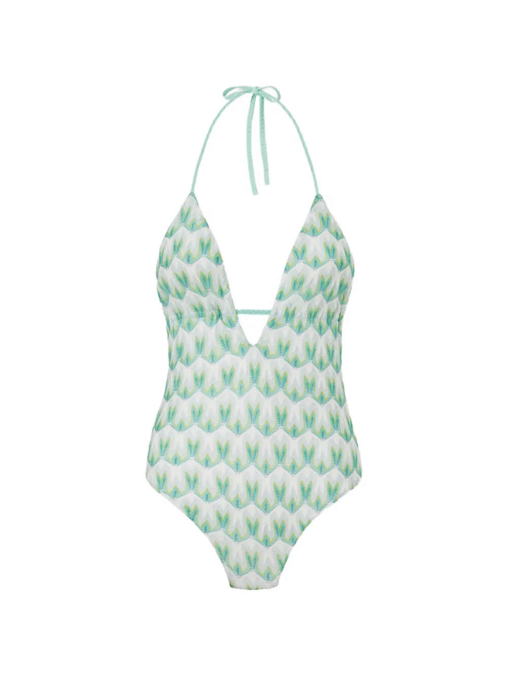 Missoni V-neck floral-pattern swimsuit - Bianco